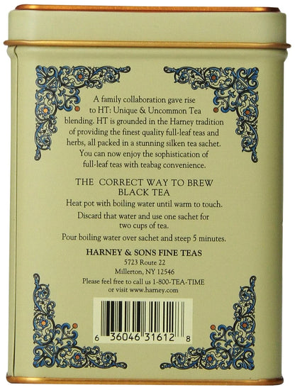 Harney & Sons Tea Decaffeinated, Great Present Idea, Vanilla Comoro, 1.4 oz Tin (20 Sachets) (Pack of 2)