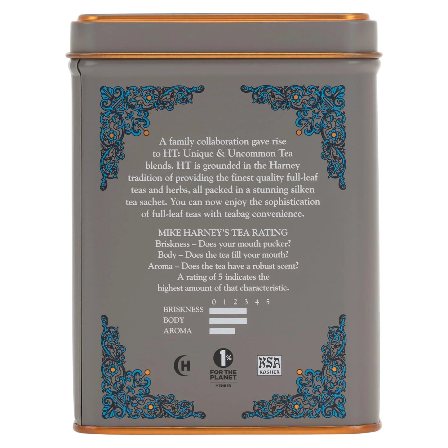 Harney & Sons English Breakfast Tea, Caffeinated, 20ct sachet tin, HT Tea Blends (Pack of 2)