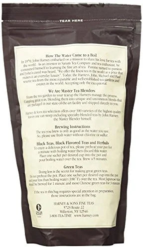Harney & Sons English Breakfast Tea - 100% China Black Tea, Caffeinated, - Bag of 50 Sachets
