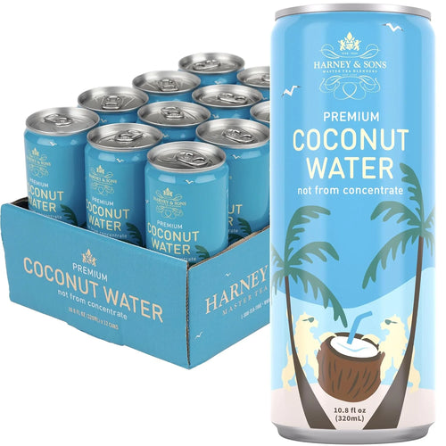 Harney & Sons Coconut Water, 12-Pack, 10.8 fl oz Cans, No Sugar Added