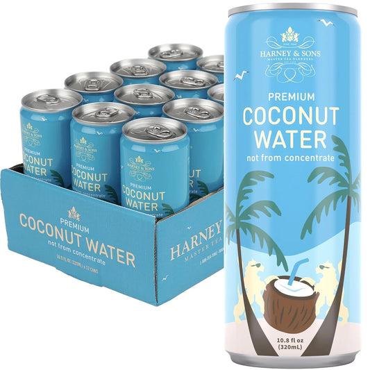 Harney & Sons Coconut Water, 12-Pack, 10.8 fl oz Cans, No Sugar Added