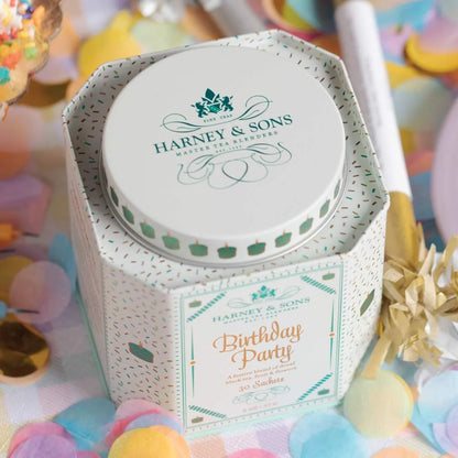 Harney & Sons Birthday Party Decaf Black Tea, 30 Sachets in Tin