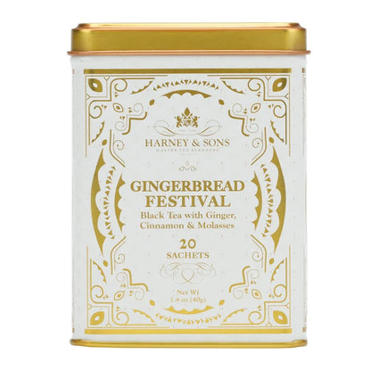 Harney & Sons Gingerbread Festival Black Tea, 20 Sachets in Tin