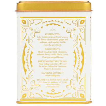 Harney & Sons Gingerbread Festival Black Tea, 20 Sachets in Tin