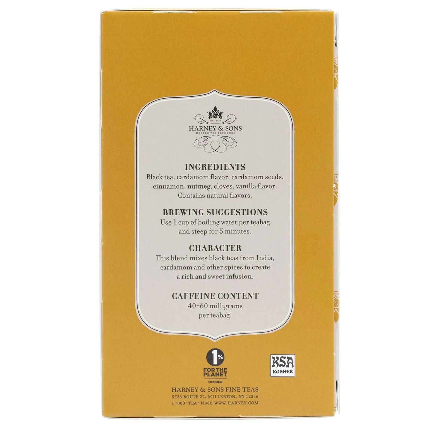 Harney & Sons Chai Black Tea Bags, 20 Count, Wrapped Tea Bags