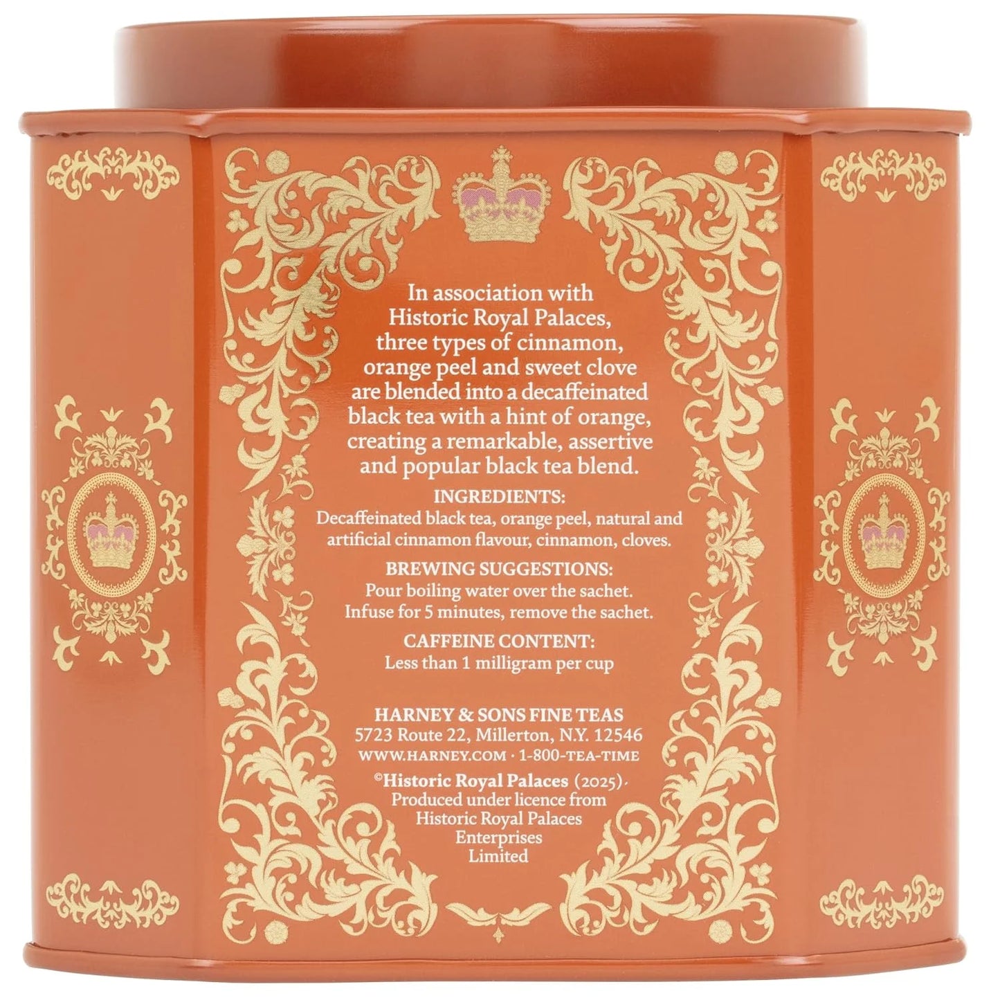 Harney & Sons Decaf Hot Cinnamon Spice Black Tea, 30 Sachets in Tin