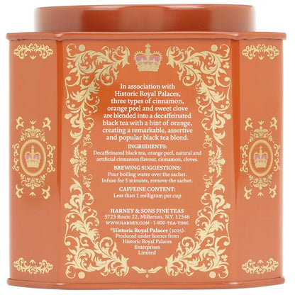 Harney & Sons Decaf Hot Cinnamon Spice Black Tea, 30 Sachets in Tin