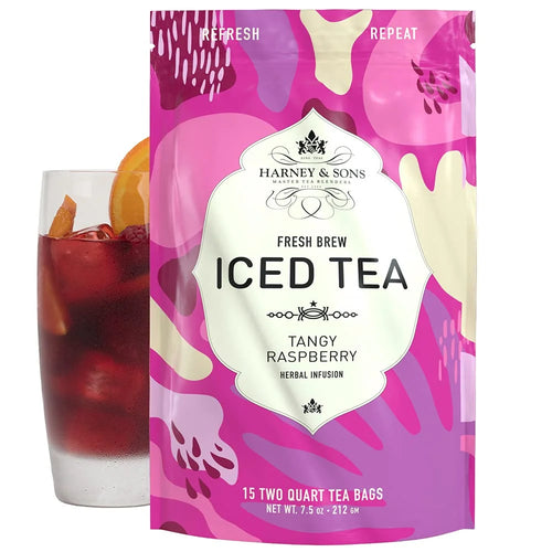 Harney & Sons Fresh Brew Raspberry Herbal Iced Tea, 15 Tea Bags