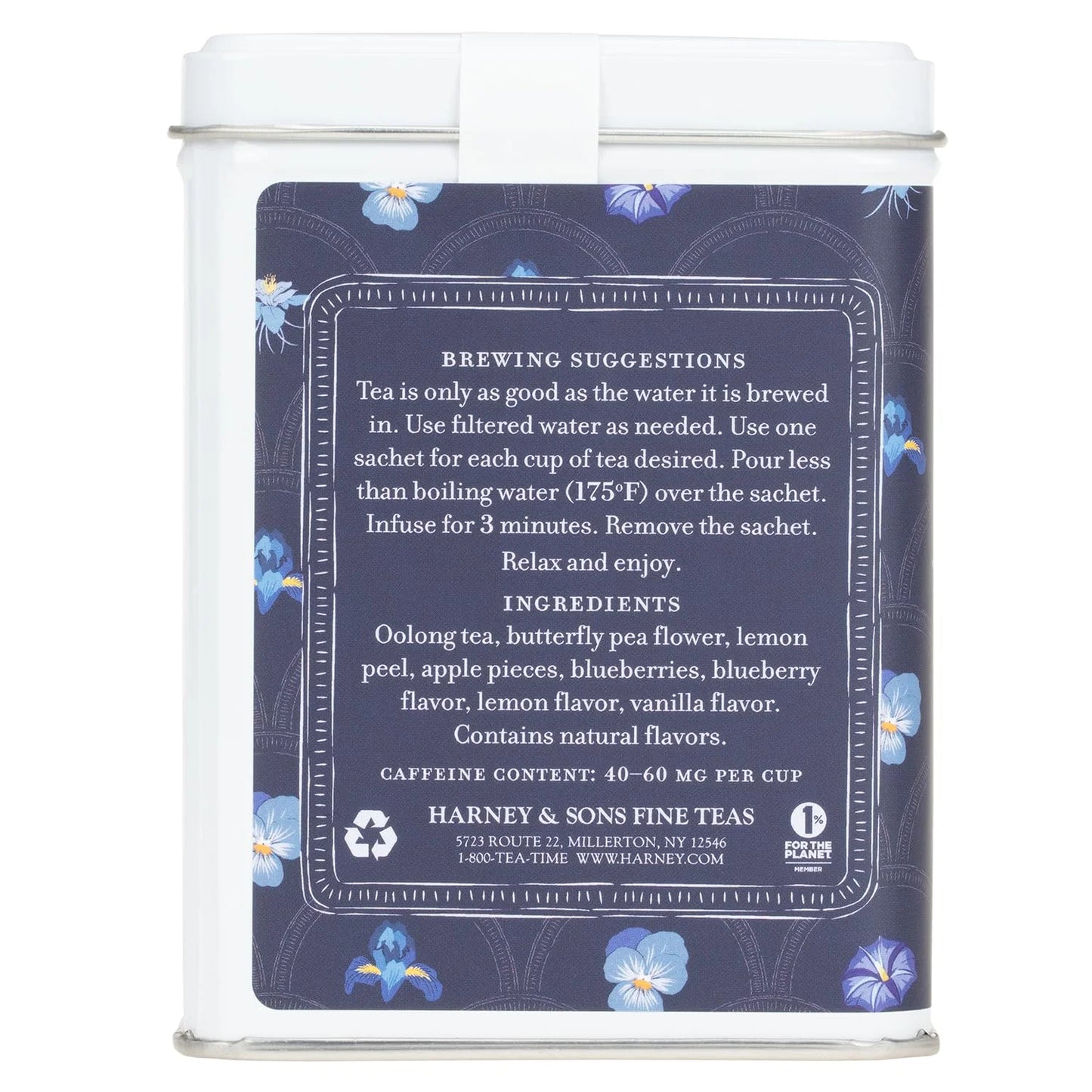 Harney & Sons True Blue Oolong Tea, 20 Sachets in Tin