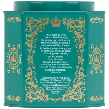Harney & Sons Peppermint Herbal Tea in Sachets, Caffeine-Free Herbal, 30 Sachets