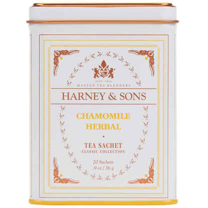 Harney & Sons Chamomile Herbal Tea, 20 Sachets, Caffeine Free Tin
