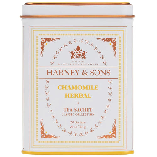 Harney & Sons Chamomile Herbal Tea, 20 Sachets, Caffeine Free Tin