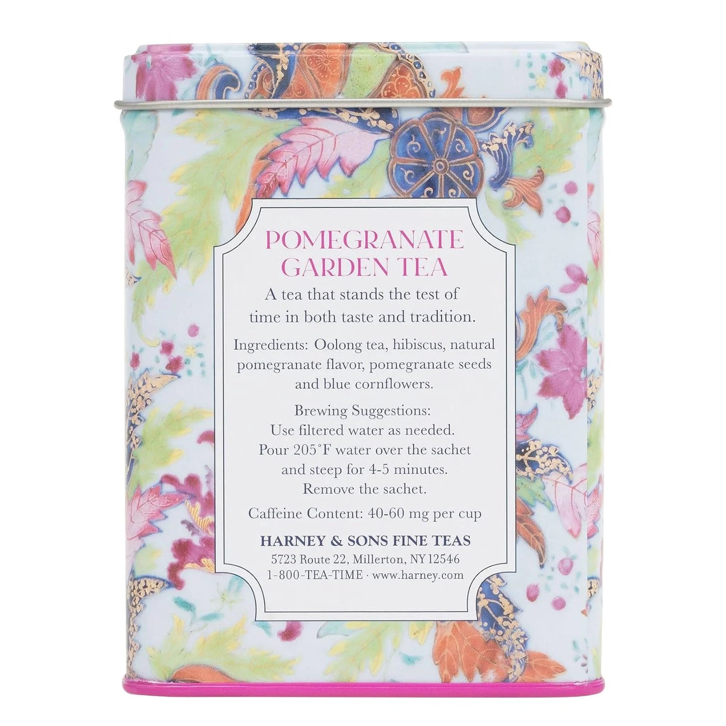 Harney & Sons Pomegranate Garden Oolong Tea, 20 Sachets in Tin