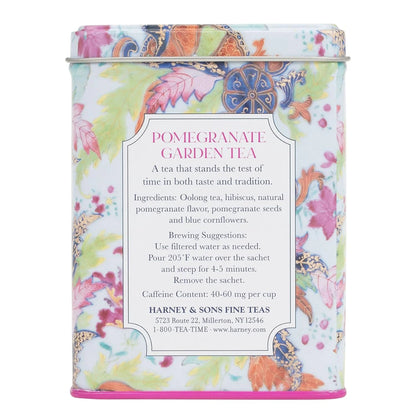 Harney & Sons Pomegranate Garden Oolong Tea, 20 Sachets in Tin