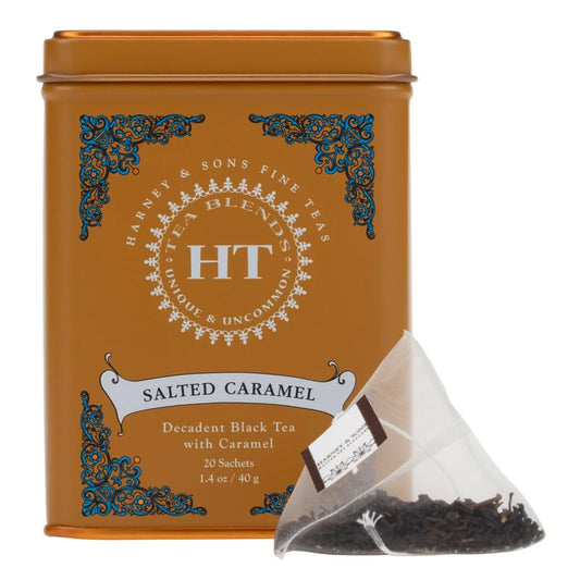 Harney & Sons HT Salted Caramel Black Tea, 20 Sachets in Tin