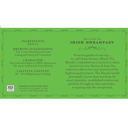 Harney & Sons Irish Breakfast Black Tea Bags, 50 Count